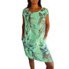 Icone™ CasualDress: Natur Print Rund Hals Legeres Kleid