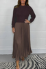 Icone™ PleatedDress: Langärmliges Oberteil Mit Eleganter Falten Rock Kleid
