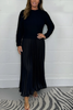 Icone™ PleatedDress: Langärmliges Oberteil Mit Eleganter Falten Rock Kleid