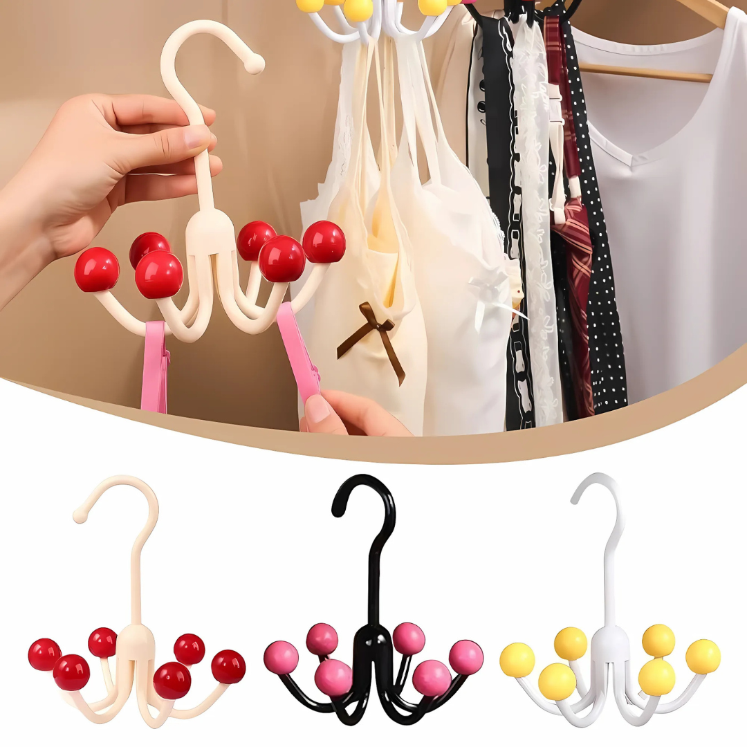 GlideHold® HangerHooks: 360° Drehbar 6 Haken Schrankorganizer Bügel