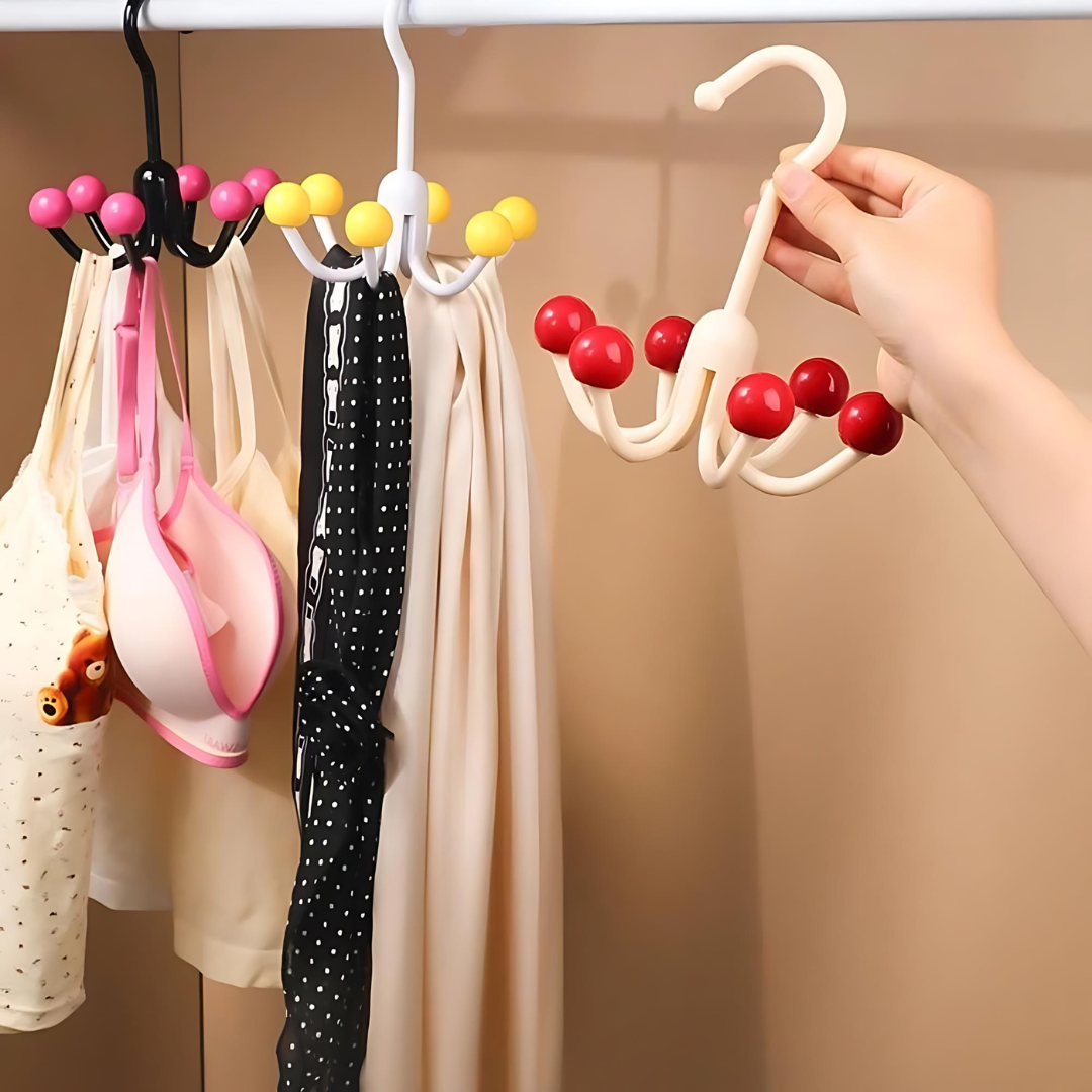GlideHold® HangerHooks: 360° Drehbar 6 Haken Schrankorganizer Bügel