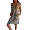 Icone™ CasualDress: Natur Print Rund Hals Legeres Kleid
