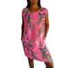 Icone™ CasualDress: Natur Print Rund Hals Legeres Kleid