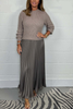 Icone™ PleatedDress: Langärmliges Oberteil Mit Eleganter Falten Rock Kleid