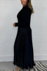 Icone™ PleatedDress: Langärmliges Oberteil Mit Eleganter Falten Rock Kleid