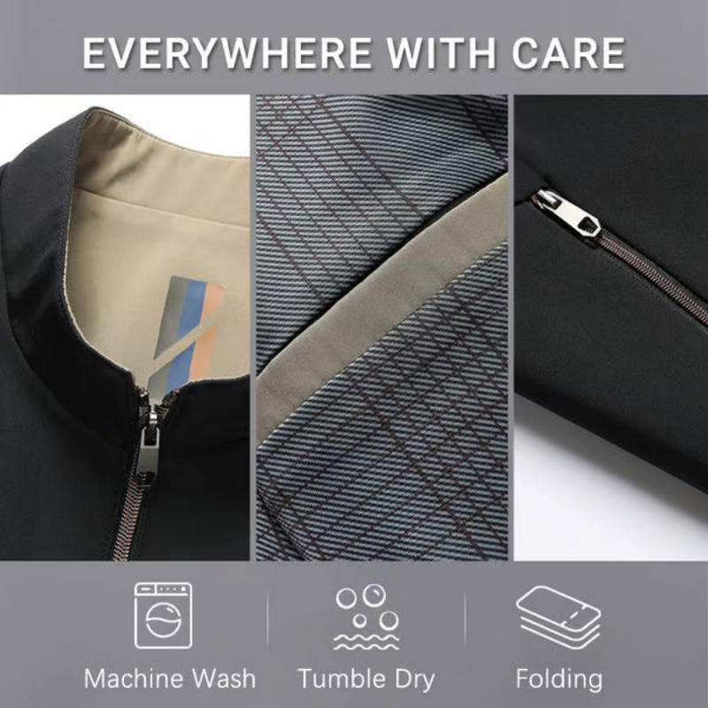 Icone™ CasualJacket: Stehkragen Lässig Reißverschluss Jacke Für Herren