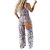 Icone™ PrintedJumpsuit: Volle Länge Bequem Lässig Lockere Passform Bedruckter Jumpsuit