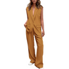 Icone™ BlazerSet: Damen Chic Ärmelloser Blazer Und Hose Im Set