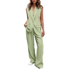 Icone™ BlazerSet: Damen Chic Ärmelloser Blazer Und Hose Im Set