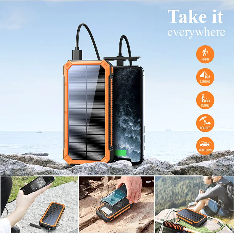 PowerBank - Tragbar Solar Drahtlos Strom Bank