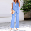 Icone™ BlazerSet: Damen Chic Ärmelloser Blazer Und Hose Im Set