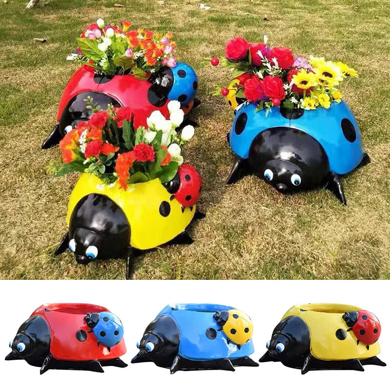 LadybugPot 1+1 GRATIS: Buntes Marienkäfer Blume Topf