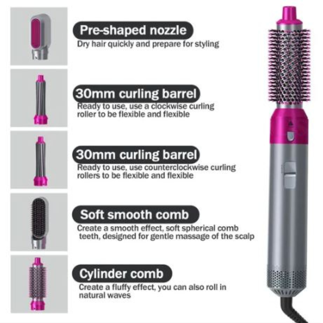 Rose® HairStyler - 5 in 1 Professionelles Haarstyler-Bürstenset