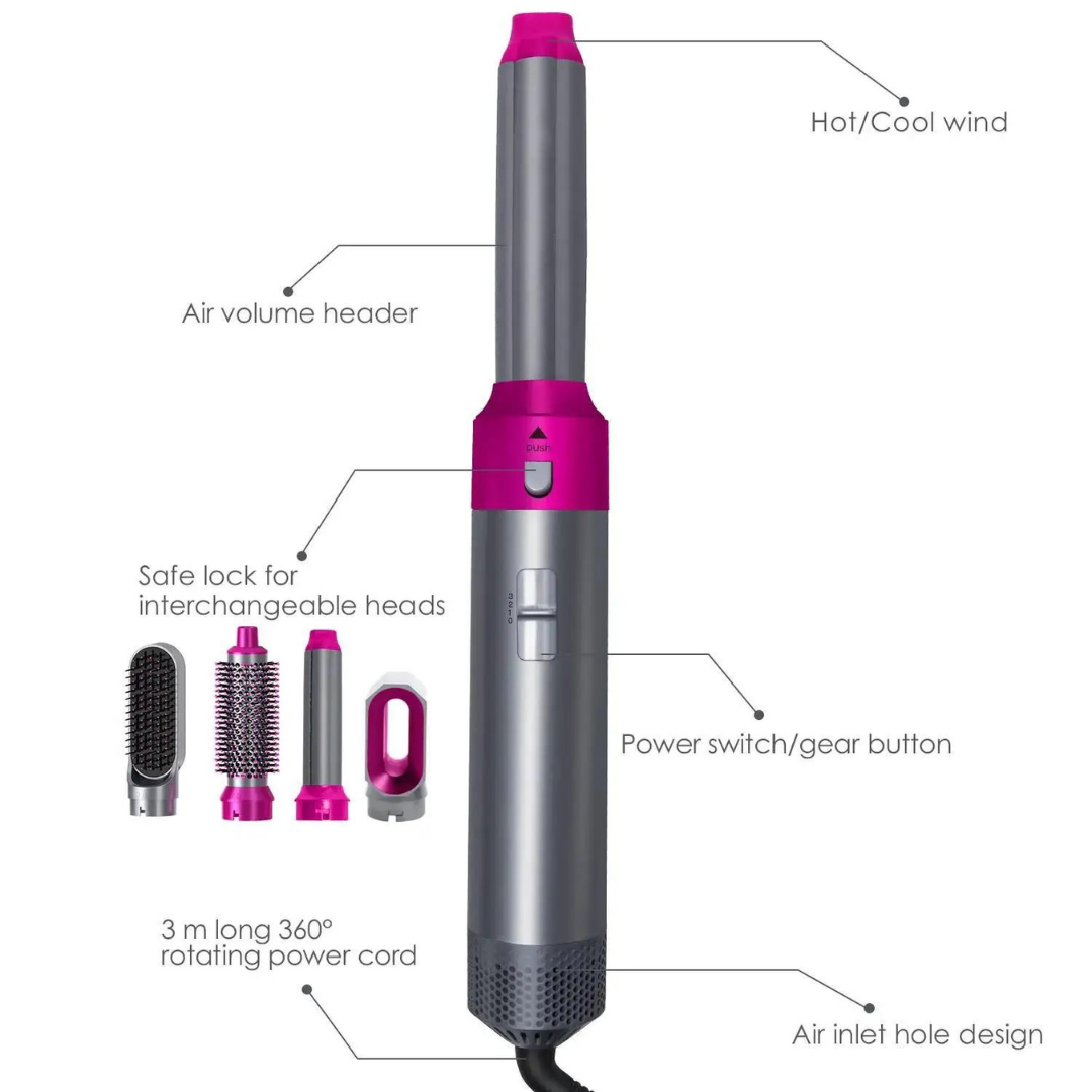 Rose® HairStyler - 5 in 1 Professionelles Haarstyler-Bürstenset