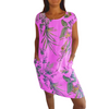 Icone™ CasualDress: Natur Print Rund Hals Legeres Kleid