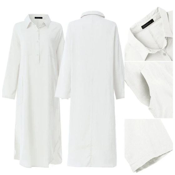 Icone™ ShirtDress: Fließendes Hemd Seitlicher Schlitz Kleid