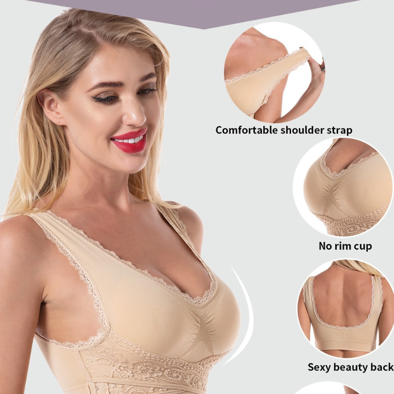 Icone™ LaceBra: Draht Frei Vorderseite Kreuz Spitze Lift BH