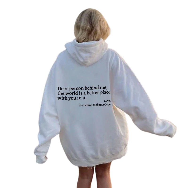 Icone™ DearHoodie: Kapuzenpullover Mit Aufdruck Vorne Und Hinten Botschaft