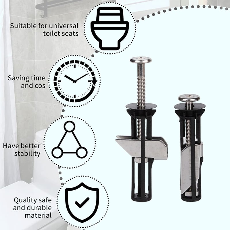 Globetrek° ToiletBolt 1+1 Set GRATIS: Hochleistungs- Toilettensitz Verriegelungsbolzen Und Schrauben-Set