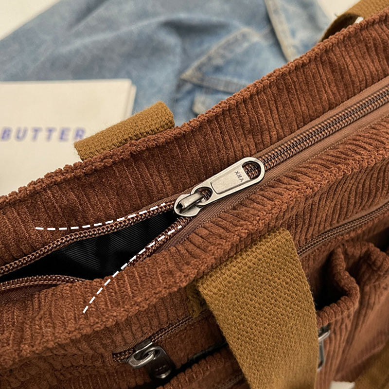Icone™ CorduroyBag: Großes Fassungsvermögen Unisex Vintage Stil Cordtasche