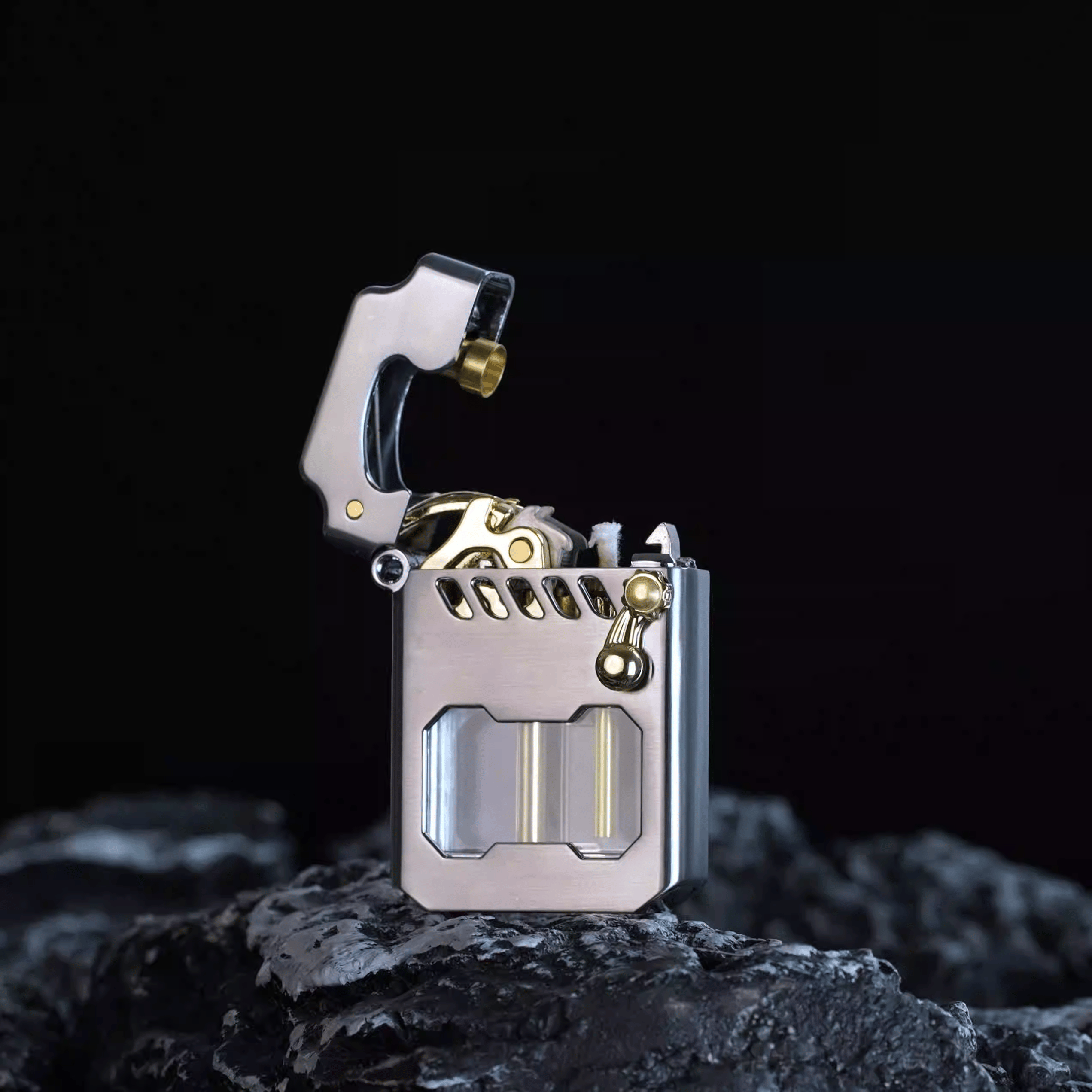 PowerLighter - Leistungsstarker, Moderner Design Winddichter Metallfeuerzeug