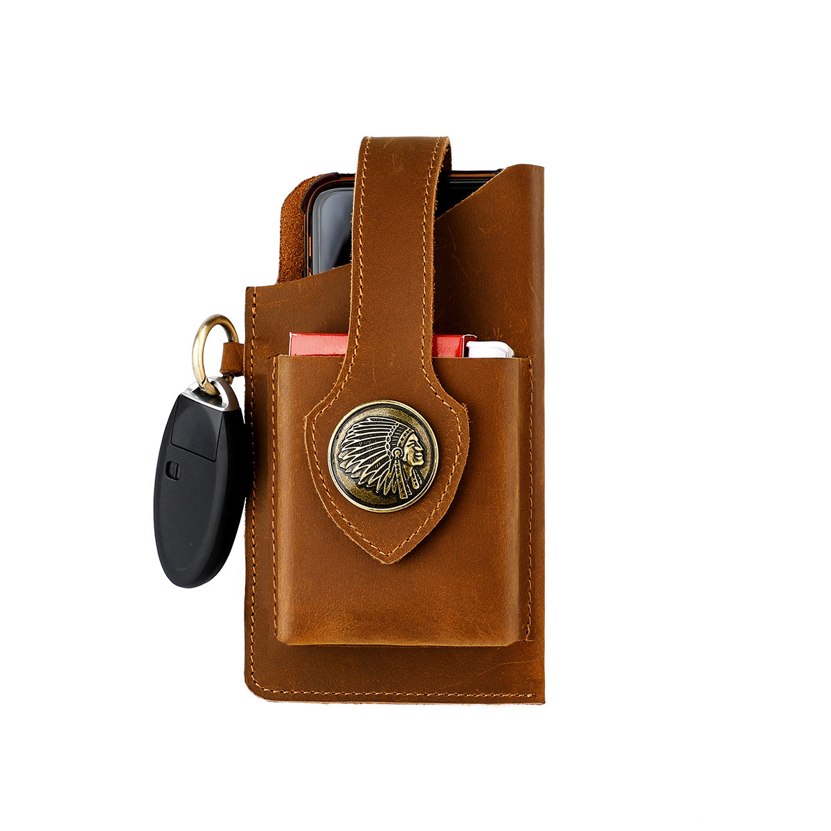 Icone™ BeltPouch: Mehrzweck-GürtelBeutel Aus Leder Im Vintage-Stil