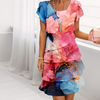 Icone™ SpringDress: Damen Frühlings Blumen Kaskaden Elegantes Kleid