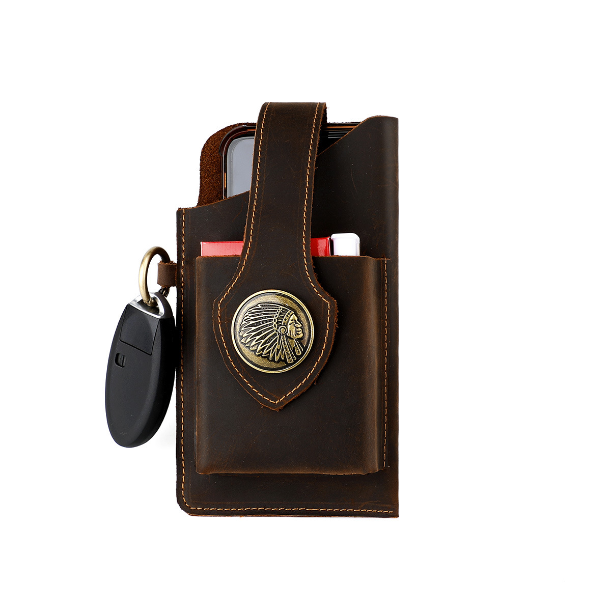 Icone™ BeltPouch: Mehrzweck-GürtelBeutel Aus Leder Im Vintage-Stil