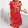 Icone™ SpringDress: Damen Frühlings Blumen Kaskaden Elegantes Kleid