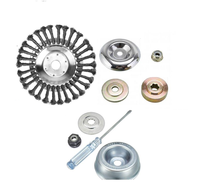 CutterHead: Hochleistungs Stahldraht Unkraut Schneider 20cm Bürstenkopf-Set