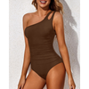 Icone™ StylishSwimsuit: Seitlich Träger Ein Schulter Stil Kurve Passform Badeanzug