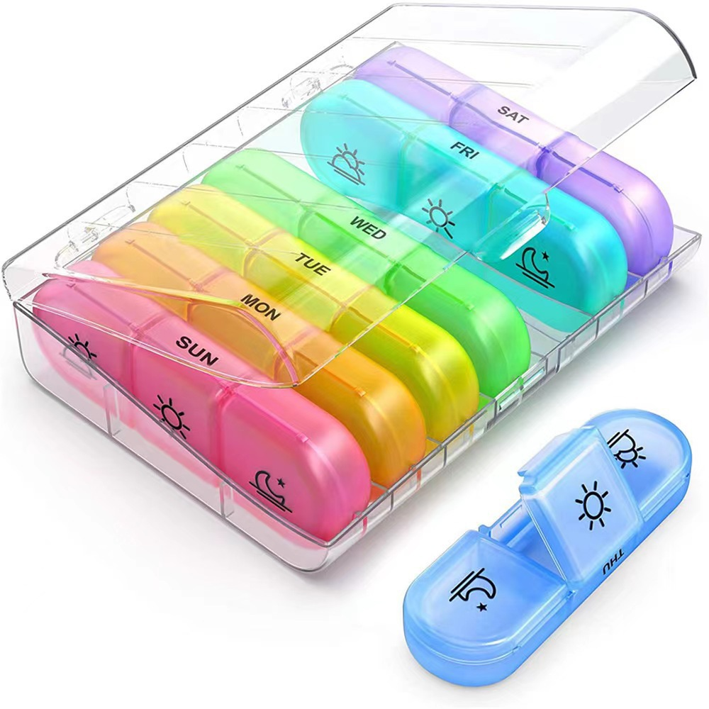PillOrganizer 1+1 GRATIS: Tragbarer Pillen-Organizer Tägliche Und Wöchentliche Medikamentenaufbewahrung