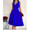 Icone™ ElegantDress: V-Ausschnitt Elegantes Damenkleid Mit Gürtel