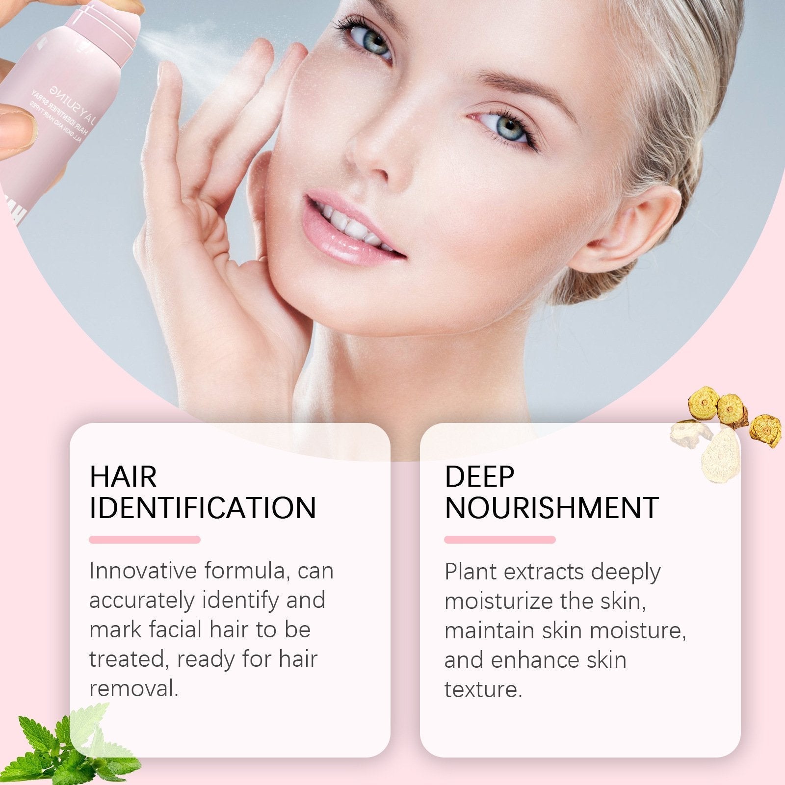 HairIdentifier 1+1 GRATIS: Einfach Zu Verwenden Gesichtshaar-Identifikator Spray Mit Rasiermessern