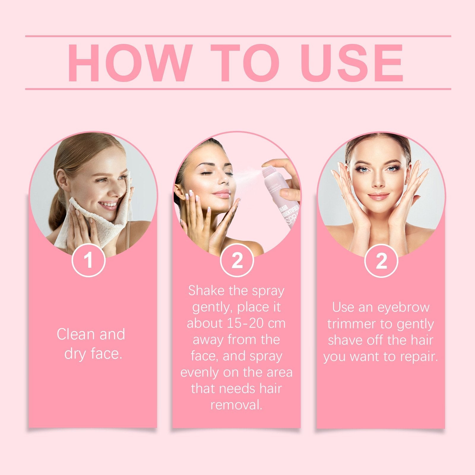 HairIdentifier 1+1 GRATIS: Einfach Zu Verwenden Gesichtshaar-Identifikator Spray Mit Rasiermessern