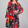 Icone™ FlowerDress: Langärmliges, Locker Sitzendes Blumenmuster Kleid