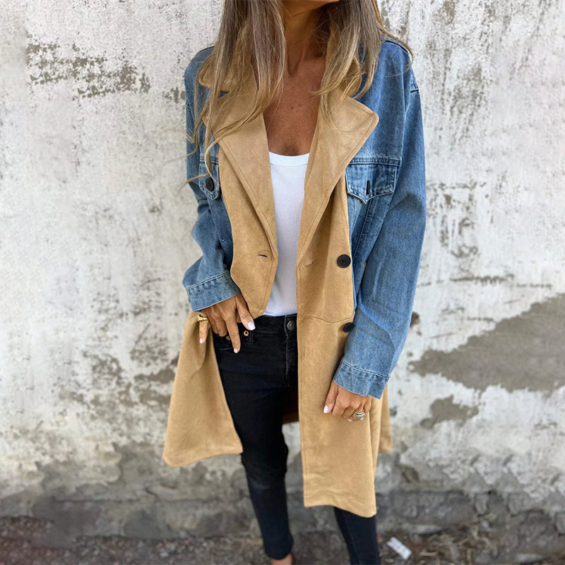 Icone™ LongCoat: Mittellanger Trenchcoat Mit Stilvollem Kragen Und Taschen