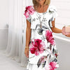 Icone™ SpringDress: Damen Frühlings Blumen Kaskaden Elegantes Kleid