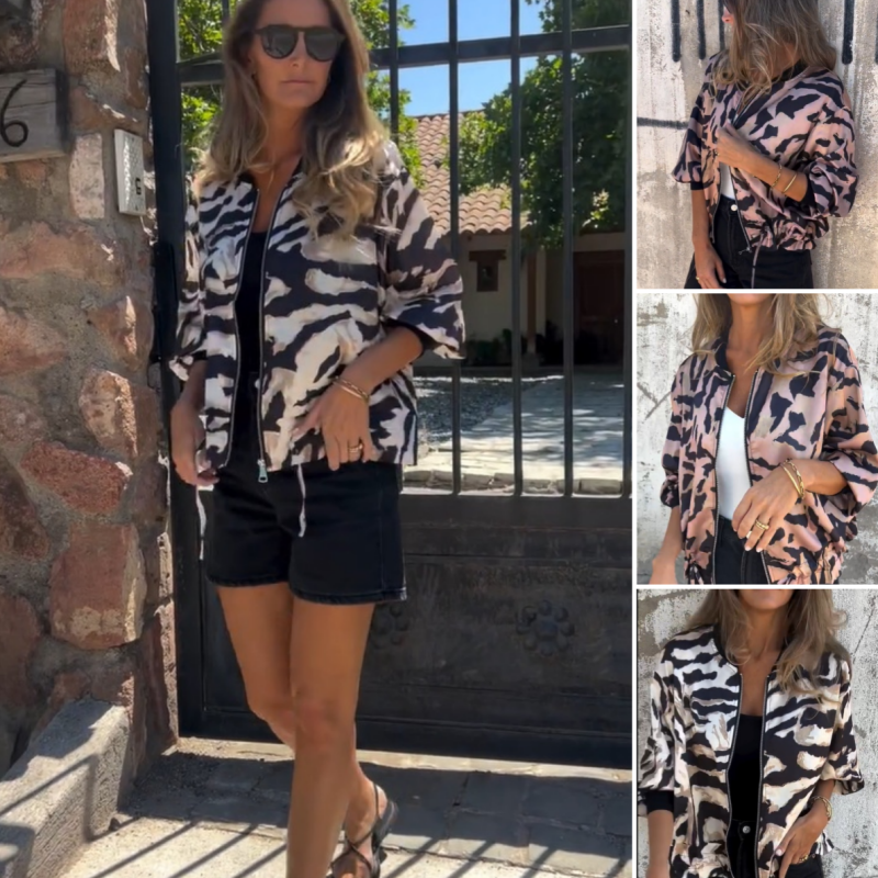 Icone™ ZebraJacket: Elegante, Stilvolle Zebramuster Jacke