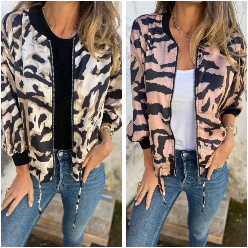 Icone™ ZebraJacket: Elegante, Stilvolle Zebramuster Jacke