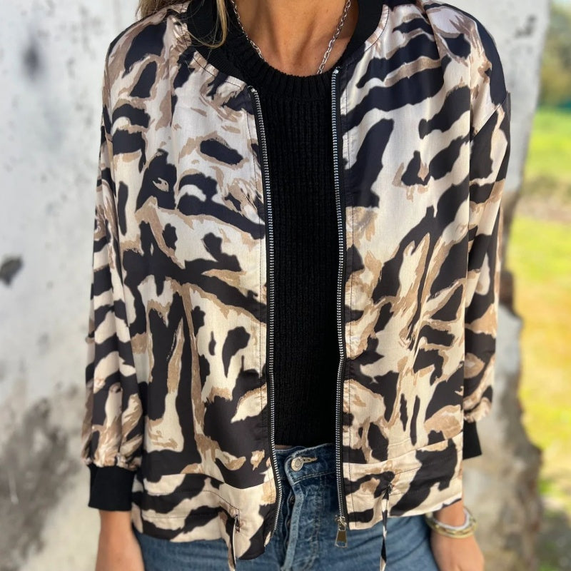 Icone™ ZebraJacket: Elegante, Stilvolle Zebramuster Jacke