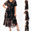 Icone™ FlowyDress: Zweilagiges V-Ausschnitt Fließendes Maxikleid