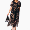 Icone™ FlowyDress: Zweilagiges V-Ausschnitt Fließendes Maxikleid