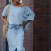 Icone™ FashionSet: Stilvolles Schulterfrei Top Und Jeansrock