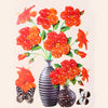 FloralSticker 2+2 GRATIS: Elegant Haus Dekor Selbstklebend Blumen Aufkleber